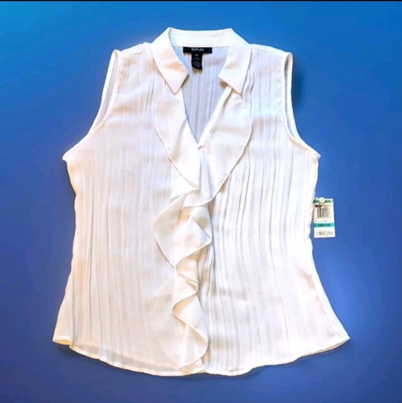 Style & Co. Tops - NWT Style&Co sleeveless sheer blouse Size 16P Color white